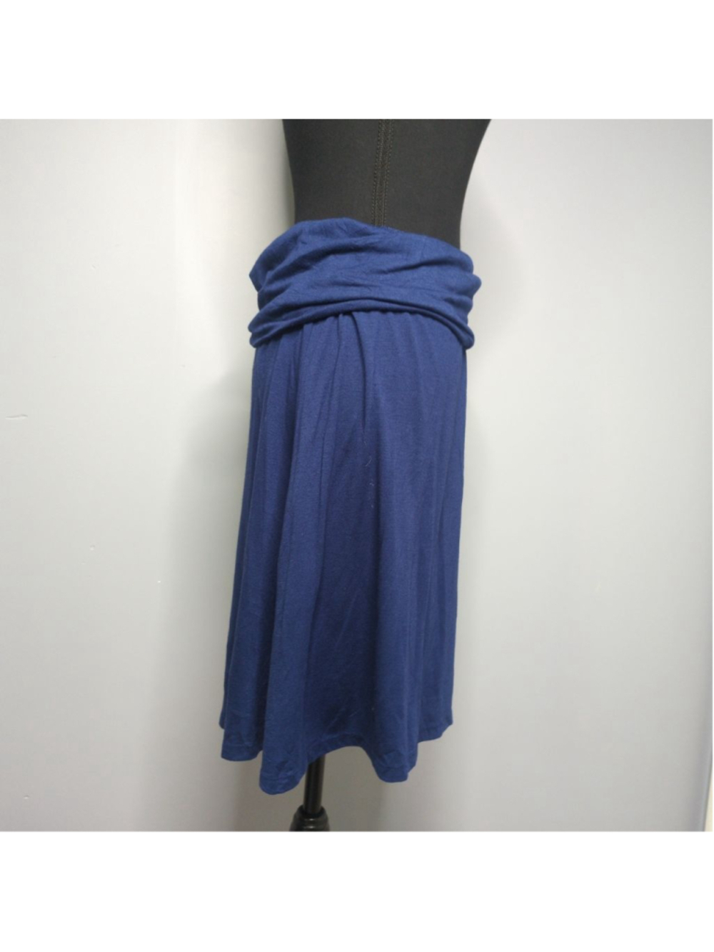 Old Navy Navy Blue Fold Over Waistband Knit A-Line Skirt M - Picture 3 of 8